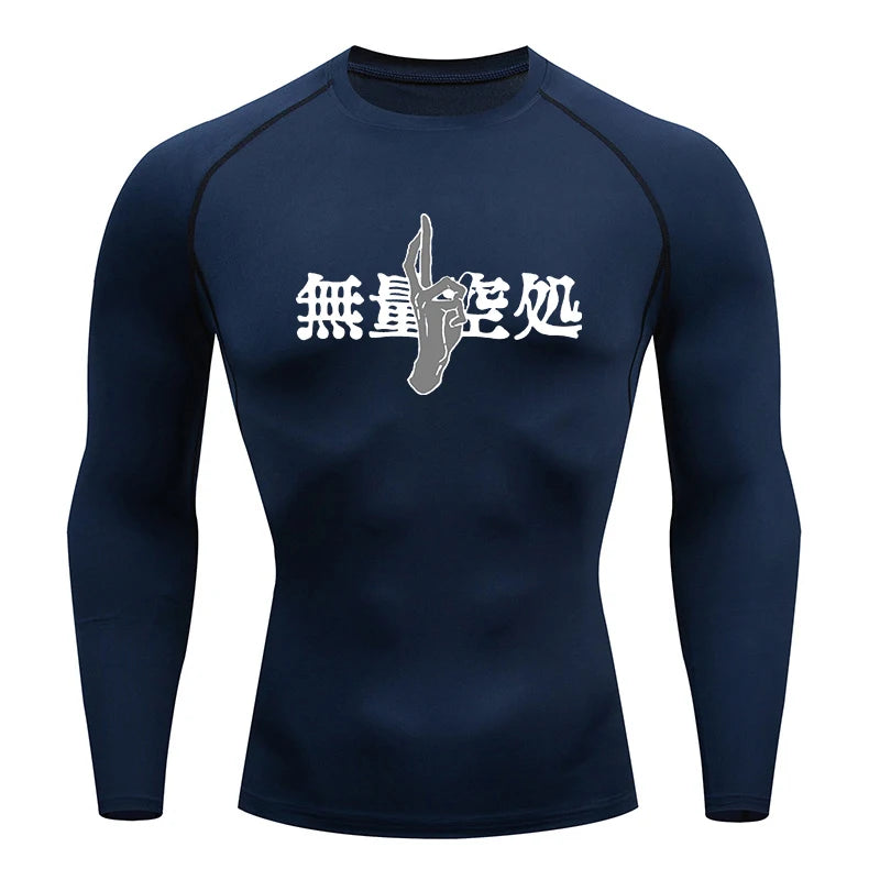 Jujutsu Kaisen Design Gym Fit Tshirt Navy Blue 1