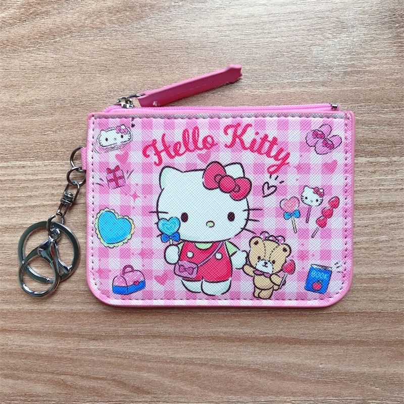 Hello Kitty Berry & Brown Leopard Half-Zip Wallet - Tokyo Otaku