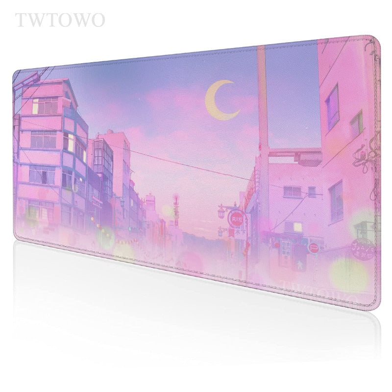 Pink Anime Kawaii Girl Large Gaming Mouse Pad 6