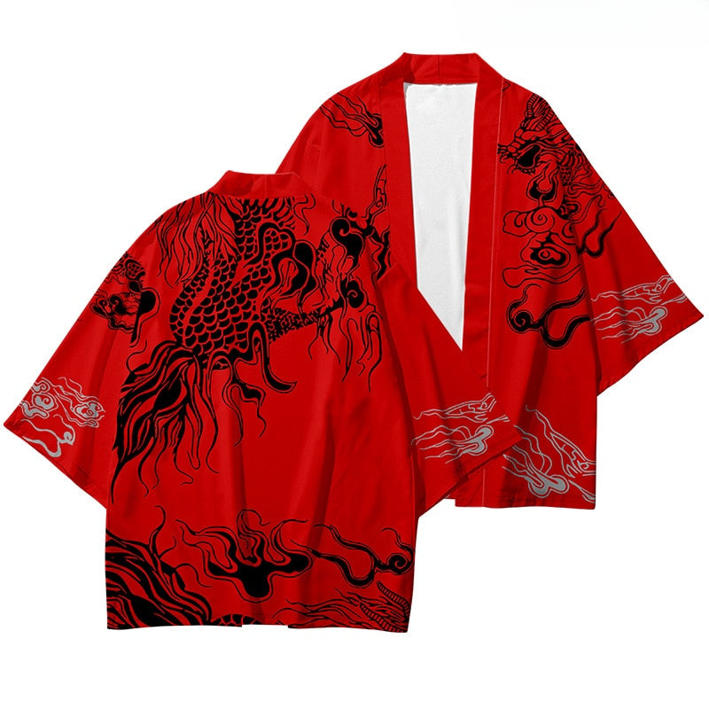 Japanese Style Dragon Kimono Dress 9