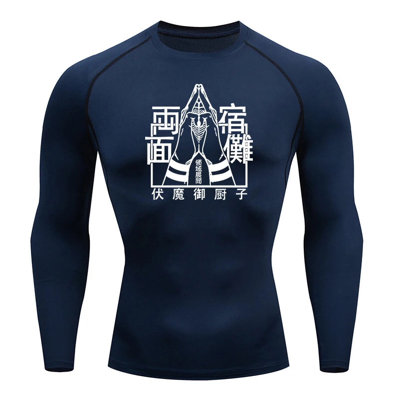 Jujutsu Kaisen Design Gym Fit Tshirt Navy Blue 3