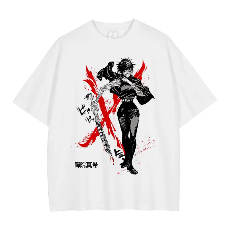 Zenin Maki Jujutsu Kaisen Washed Tshirt Style 1