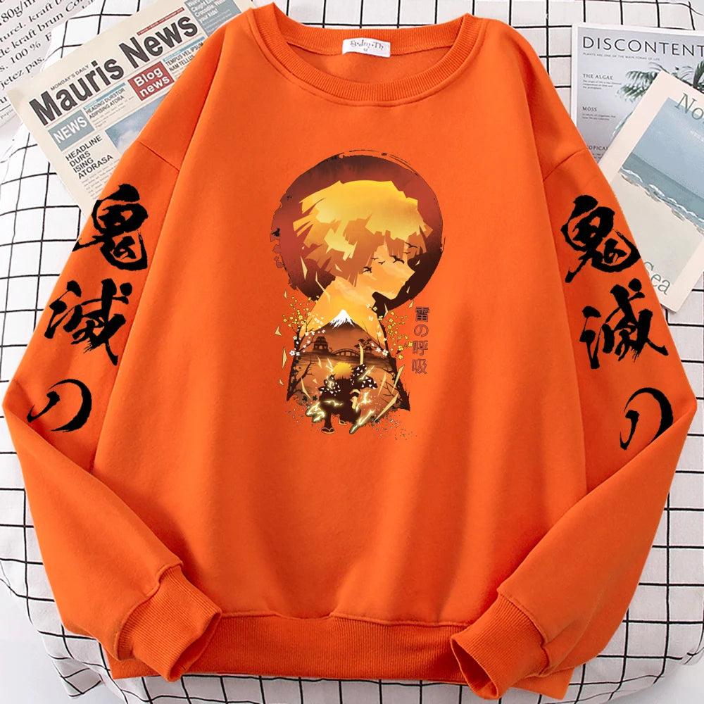 Demon Slayer Full-Sleeve Sweatshirt Orange