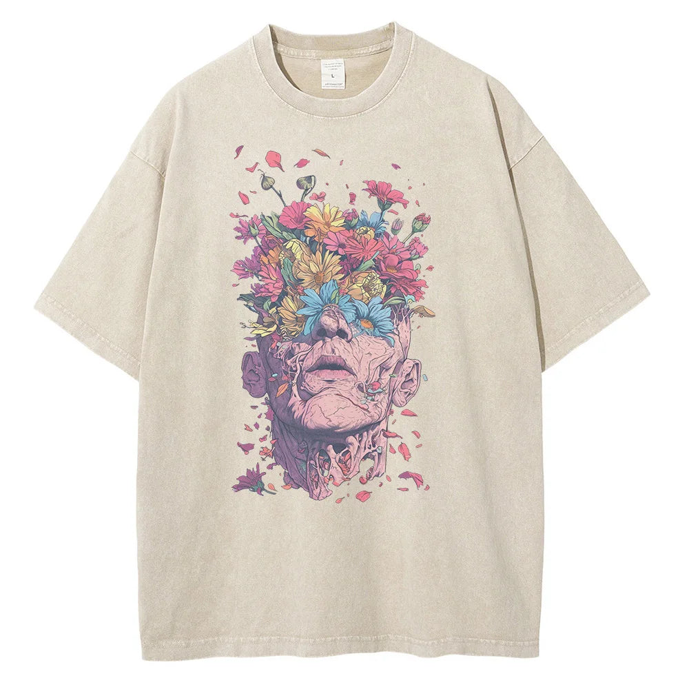 Anime Flowerboy Vintage Tshirt Apricot