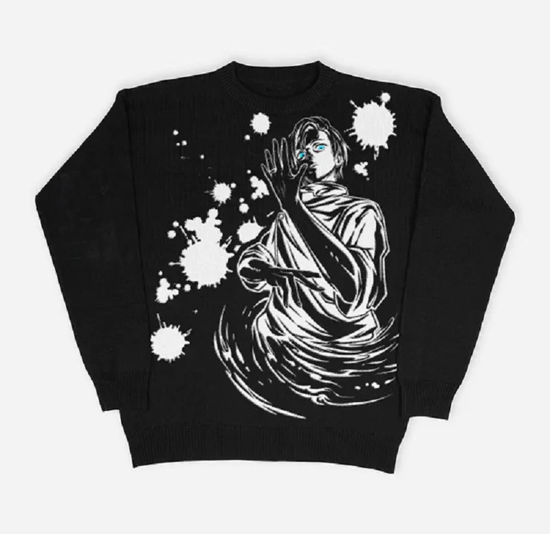Queen of Curses Anime Sweater Black