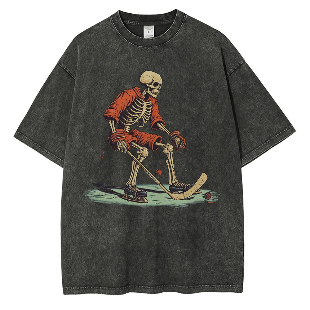 Anime Lost Skull Vintage Tshirt Black