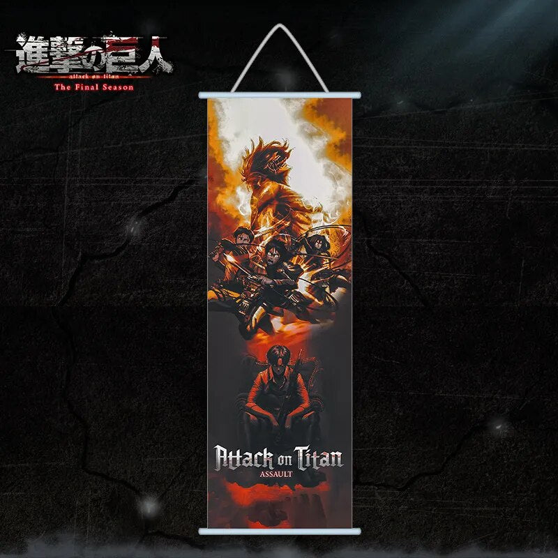 Attack on Titan Scroll Canvas Poster 4 25x70