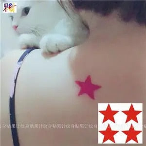 JoJo's Bizarre Adventure Star Temporary Tattoo Two red ones one size