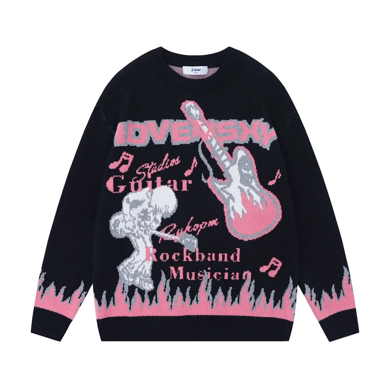 Japanese Design Pullover Sweater black 2