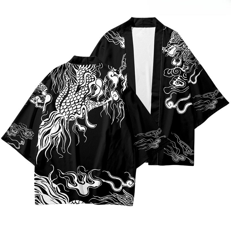 Japanese Style Dragon Kimono Dress 8