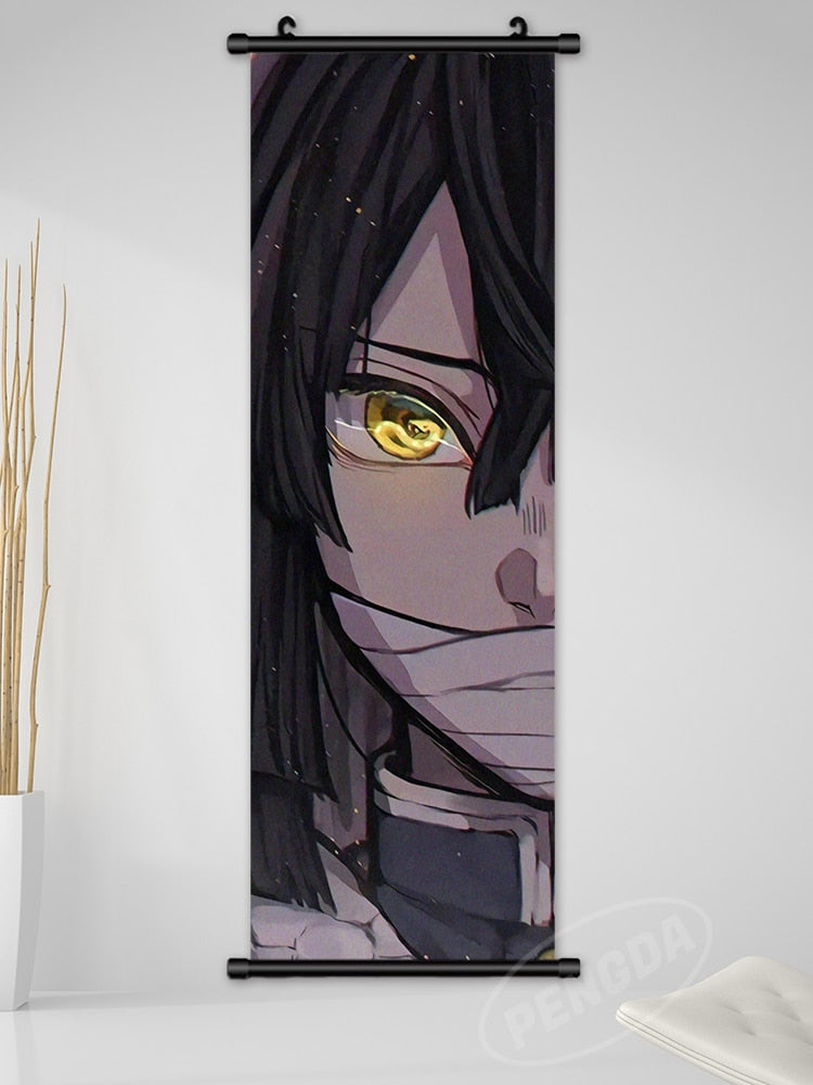 Anime Scroll Wall Art Demon Slayer 25x75cm Light Grey