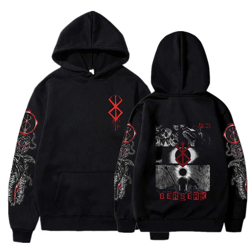 Berserk Guts Anime Cotton Hoodie Black 2