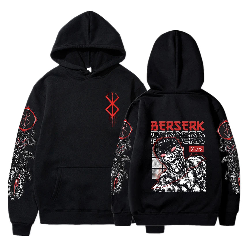 Berserk Guts Anime Cotton Hoodie Black 8