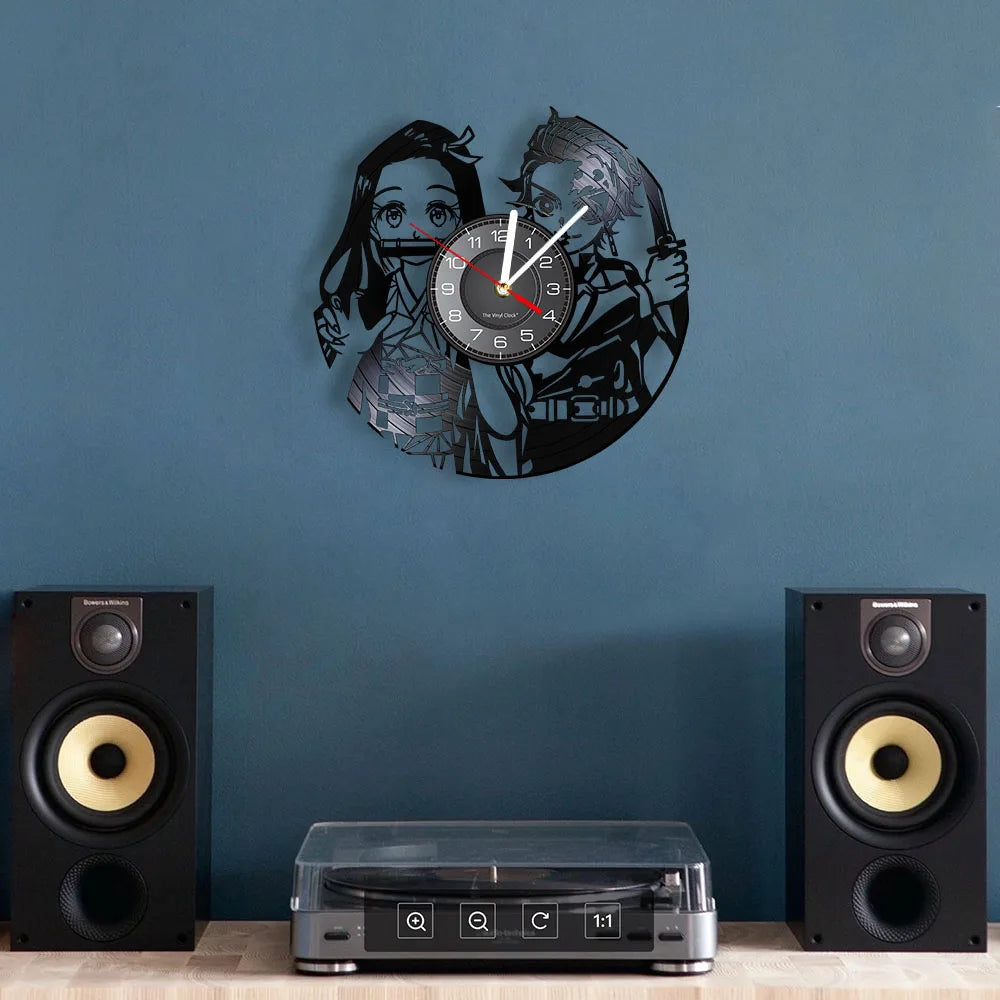 Demon Slayer Vinyl Record Wall Clock