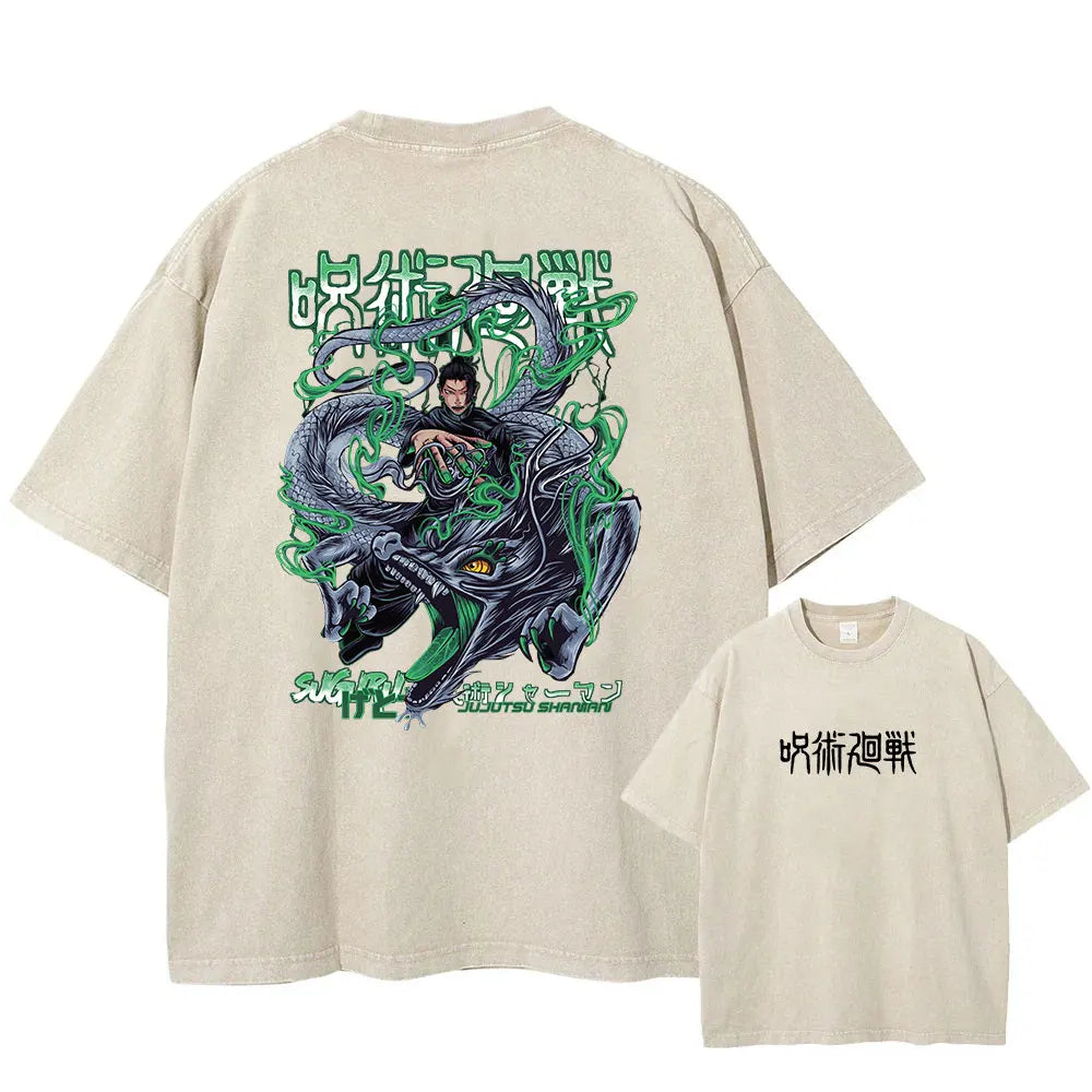 Jujutsu Kaisen Itadori vs Sukuna Vintage Wash T-Shirt Style 7