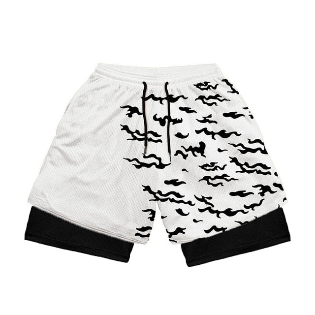 Naruto Print Double Mesh Shorts style10