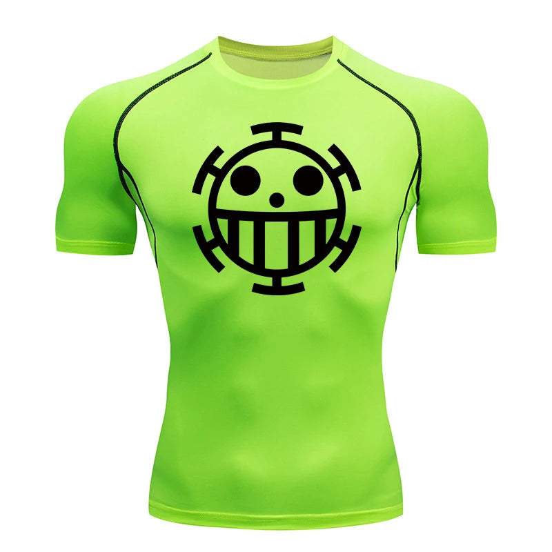 Onepiece Anime Gym Fit Tshirt Green 1