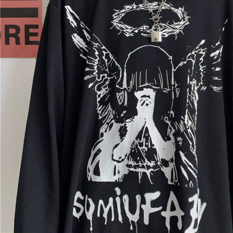 Anime Fallen Angel Sweatshirt black