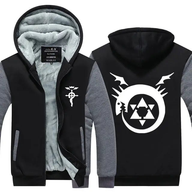 Fullmetal Alchemist Hoodie Jacket black grey