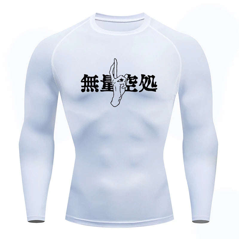 Jujutsu Kaisen Design Gym Fit Tshirt White 1