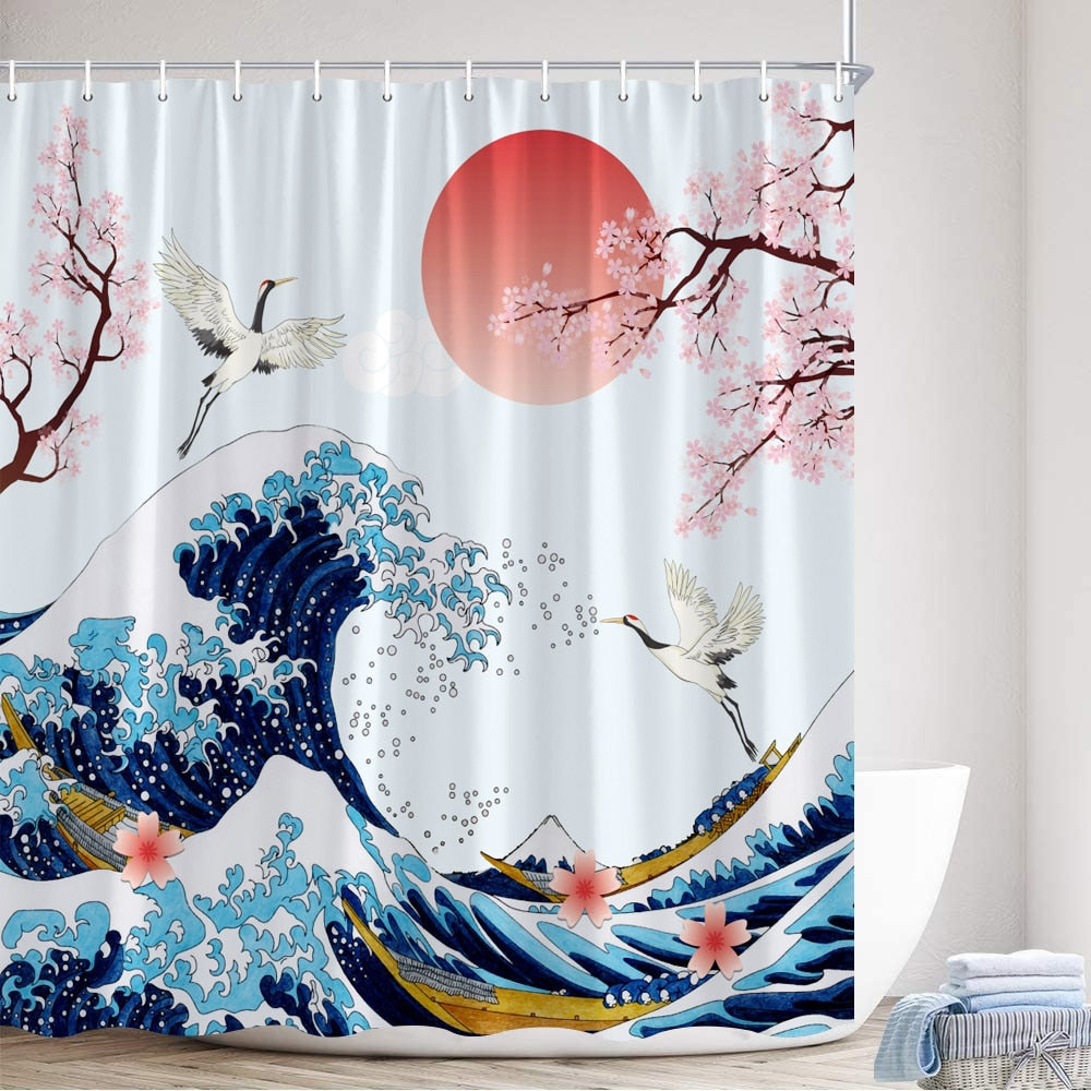 Japanese Style Shower Curtain | High Quality Anime Shower Curtains –  OTAKUSTORE