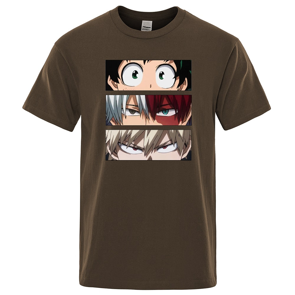 My Hero Academia Printed Anime T Shirt Brown