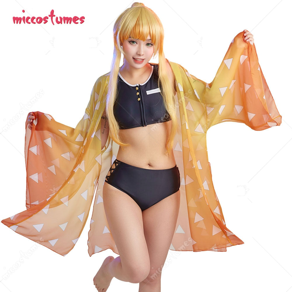 Demon Slayer Swimwear Swimsuit Yellow