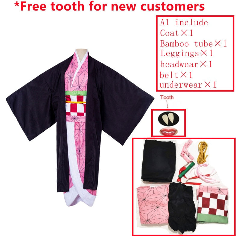 Kamado Nezuko Cosplay Costume Kimetsu No Yaiba Type 1