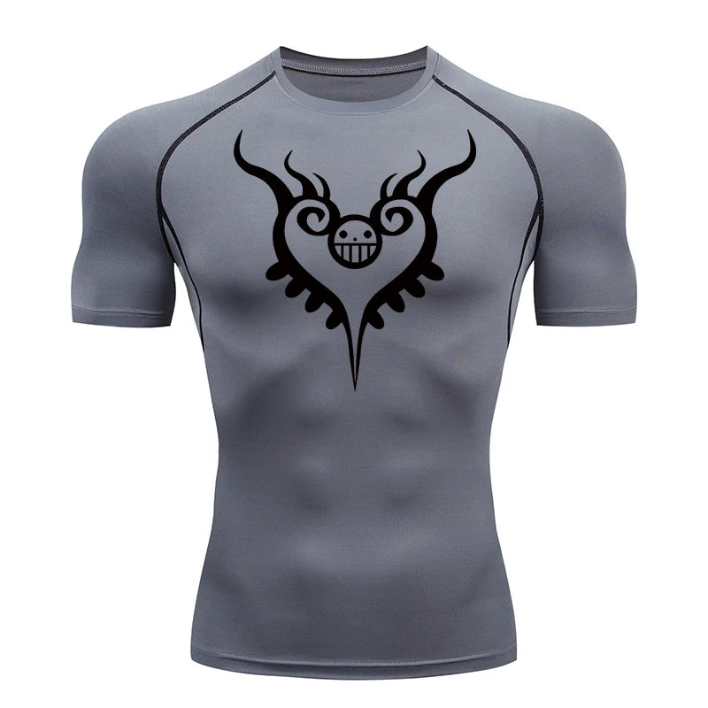 Onepiece Anime Gym Fit Tshirt Gray 2