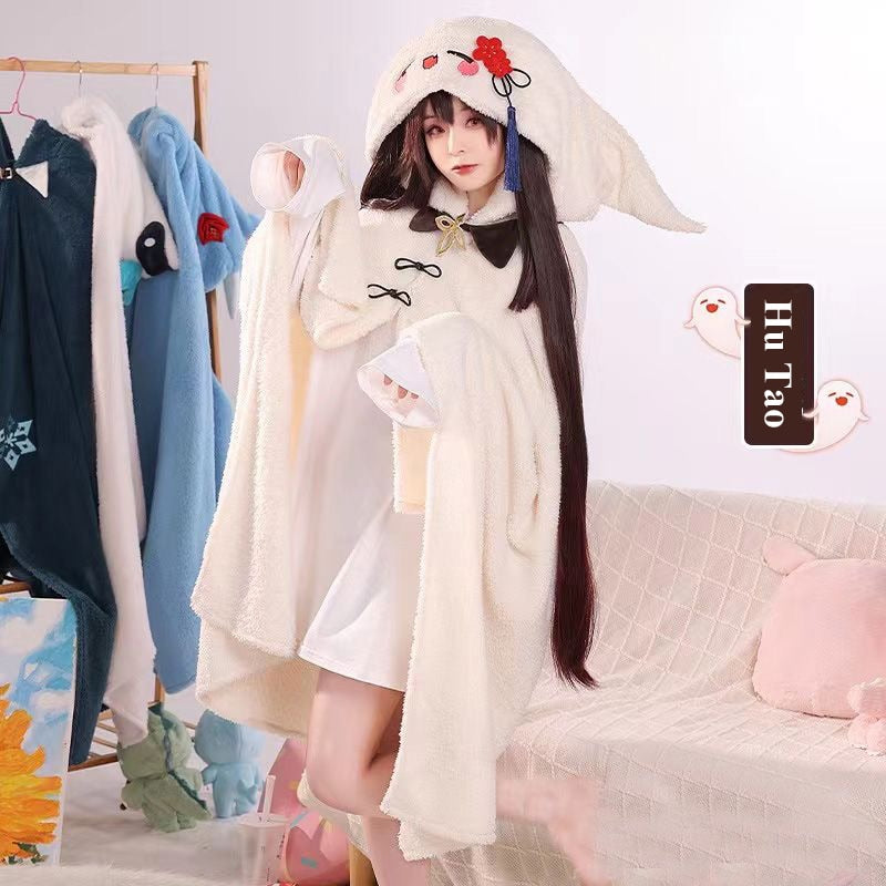 Genshin Impact Zhongli Hu Tao Wearable Blanket Hoodie 3 One Size