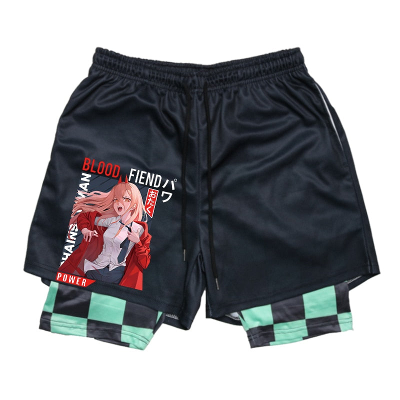 Chainsaw Man Anime Printed Gym Shorts