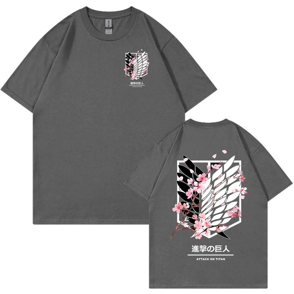 Anime Attack on Titan AOT Logo T-Shirt Dark gray