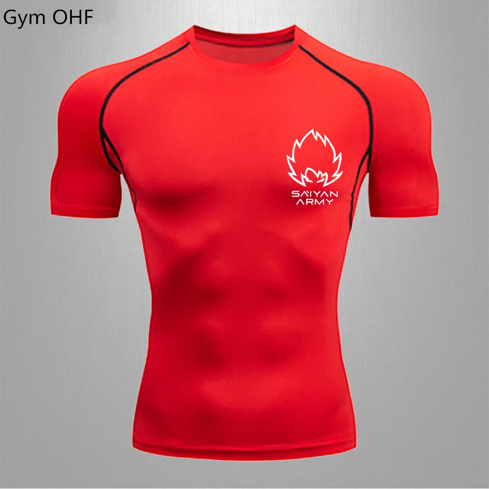 Goku Gym Fit T Shirt Red