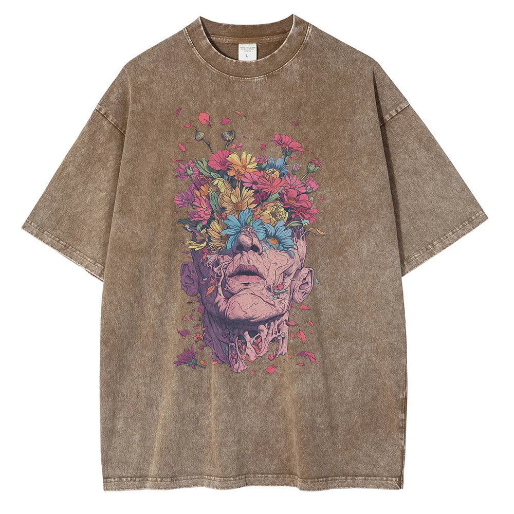 Anime Flowerboy Vintage Tshirt Brown