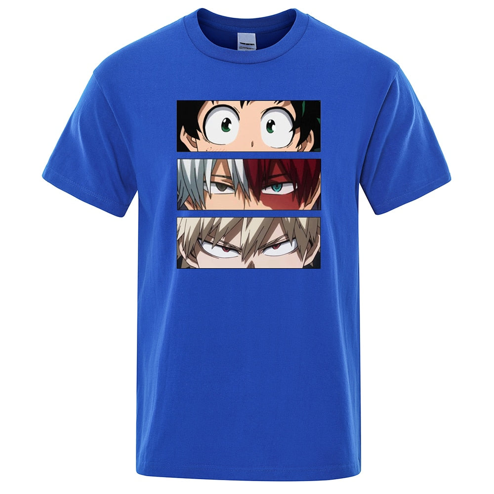 My Hero Academia Printed Anime T Shirt Blue