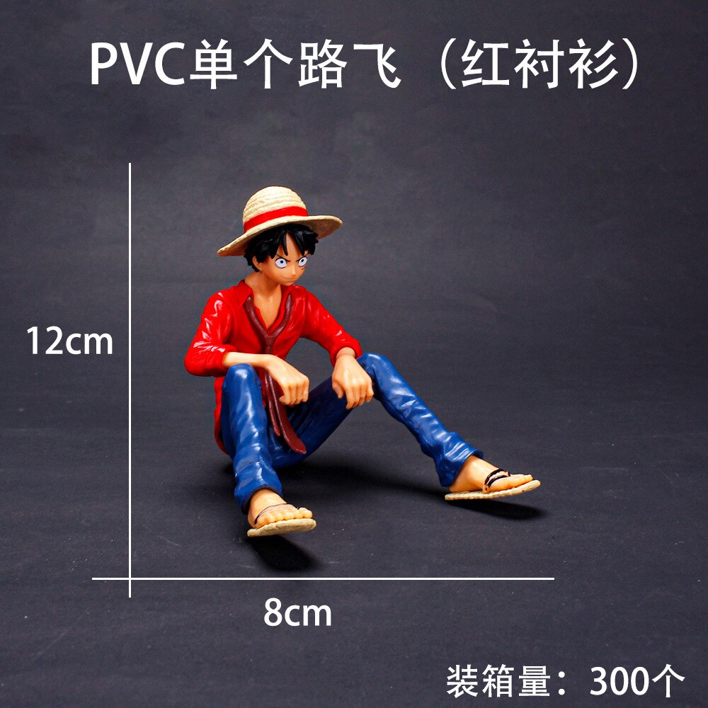 One Piece Luffy Action Figure Sitting Position Red
