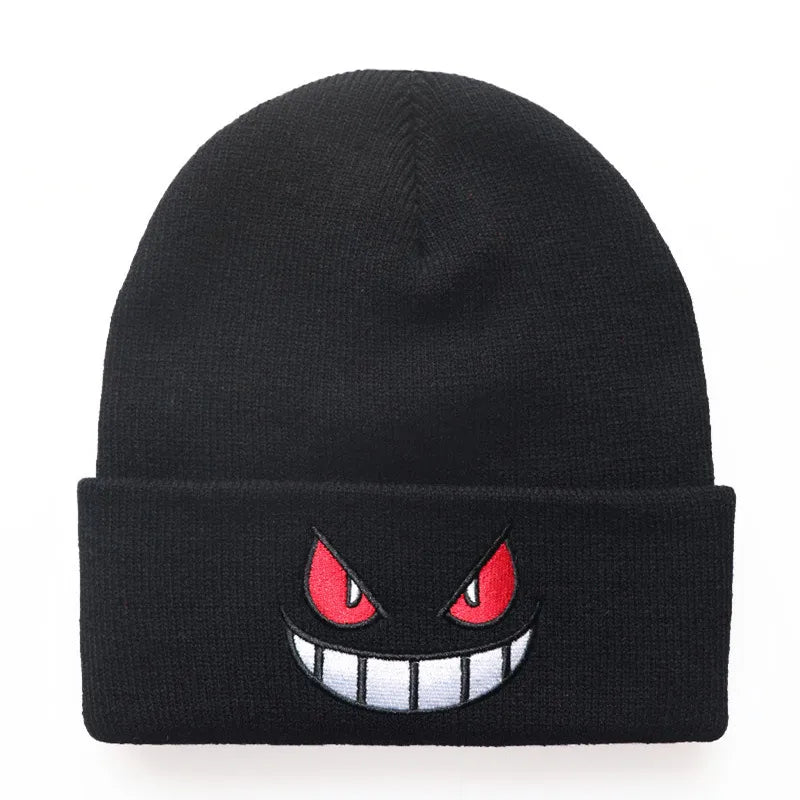 Embroidered Gengar Beanie Black