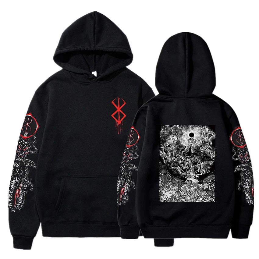 Berserk Guts Anime Cotton Hoodie Black 4