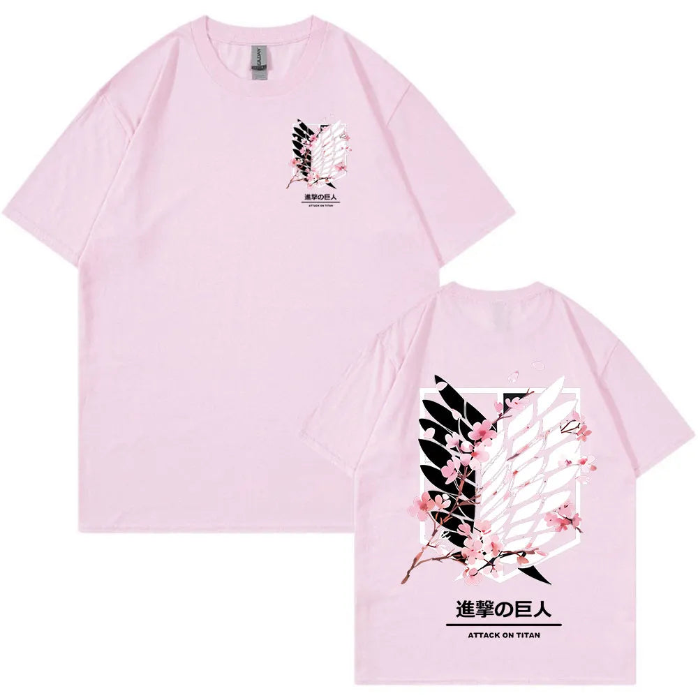 Anime Attack on Titan AOT Logo T-Shirt Pink