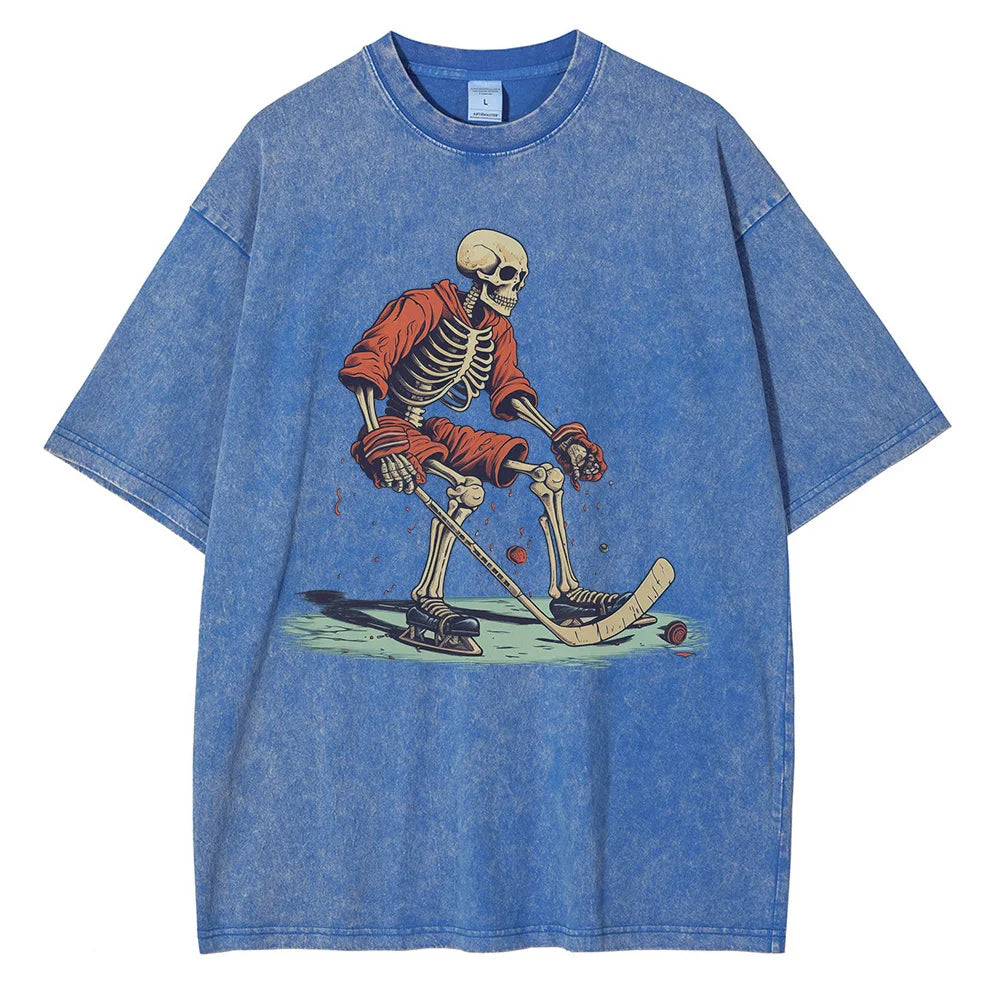 Anime Lost Skull Vintage Tshirt Blue