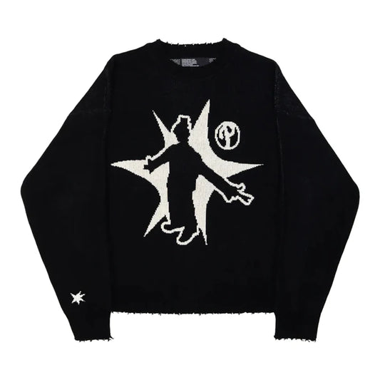 Anime Starboy Sweater Black