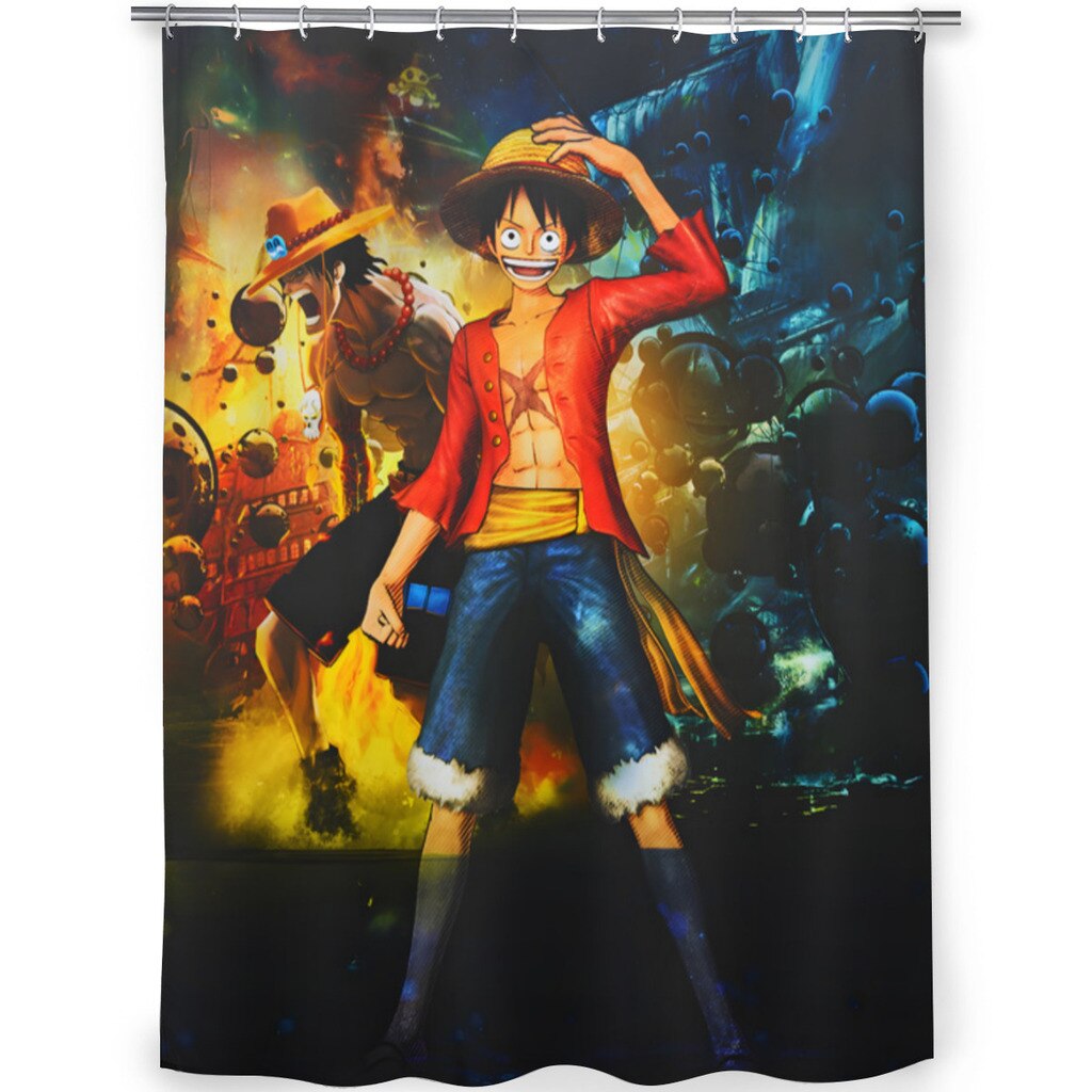 One Piece Luffy bathroom Shower Curtain AS THE PICTURE