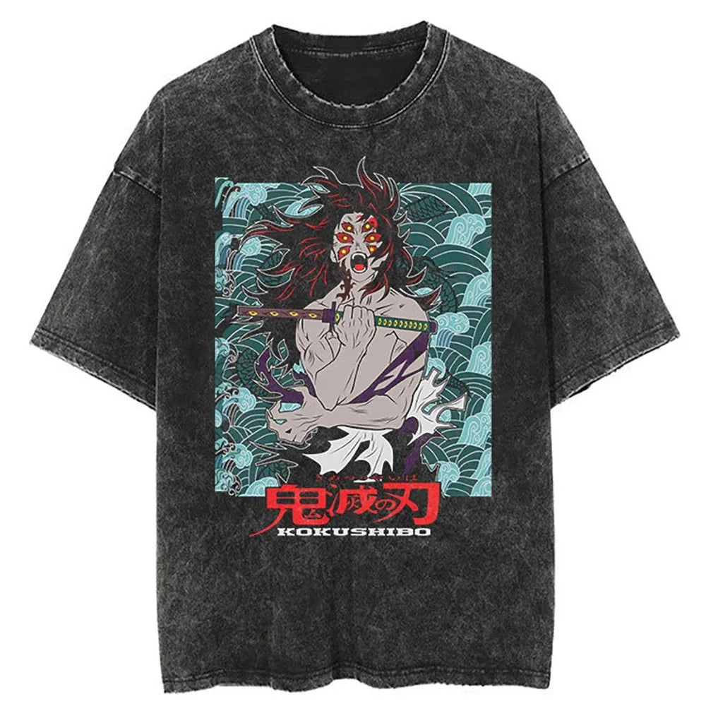Demon Slayer Kokushibo Vintage Tshirt Style 5