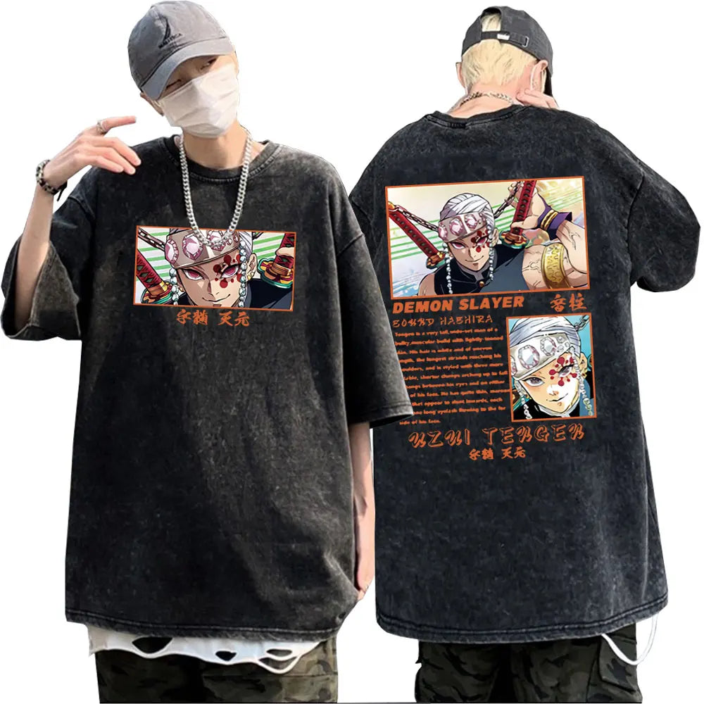Demon Slayer Uzui Tengen Print T-shirt Black 4