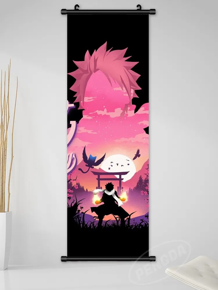 Fairy Tail Poster Canvas Hanging Scrolls Green