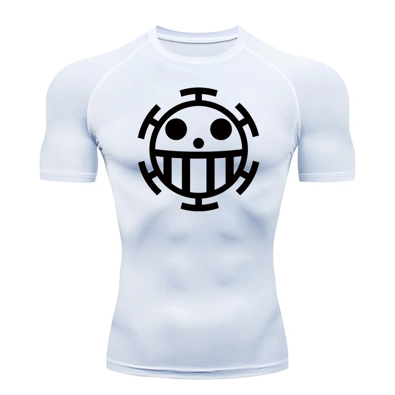 Onepiece Anime Gym Fit Tshirt White 1
