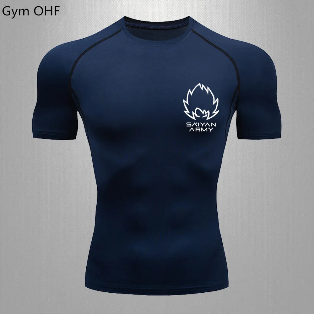 Goku Gym Fit T Shirt blue