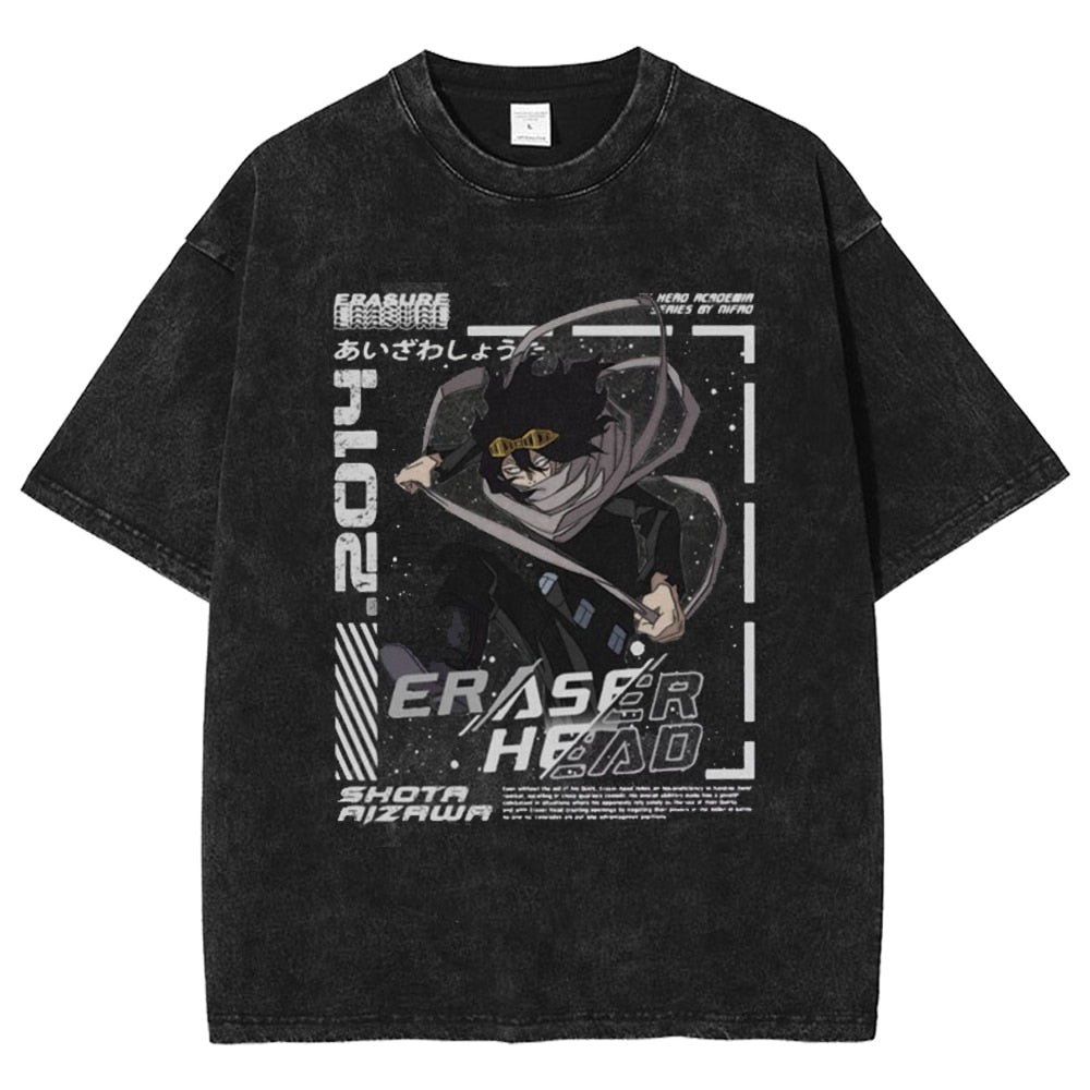 Boku no Hero Academia Vintage Washed T Shirt Black3