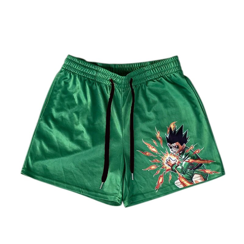 Hunter X Hunter Anime Gym Shorts Green 1
