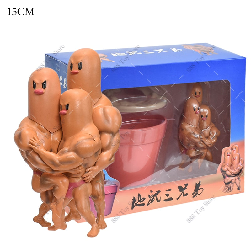 Anime Pokemon Muscle Man Action Figure Dugtrio with box A